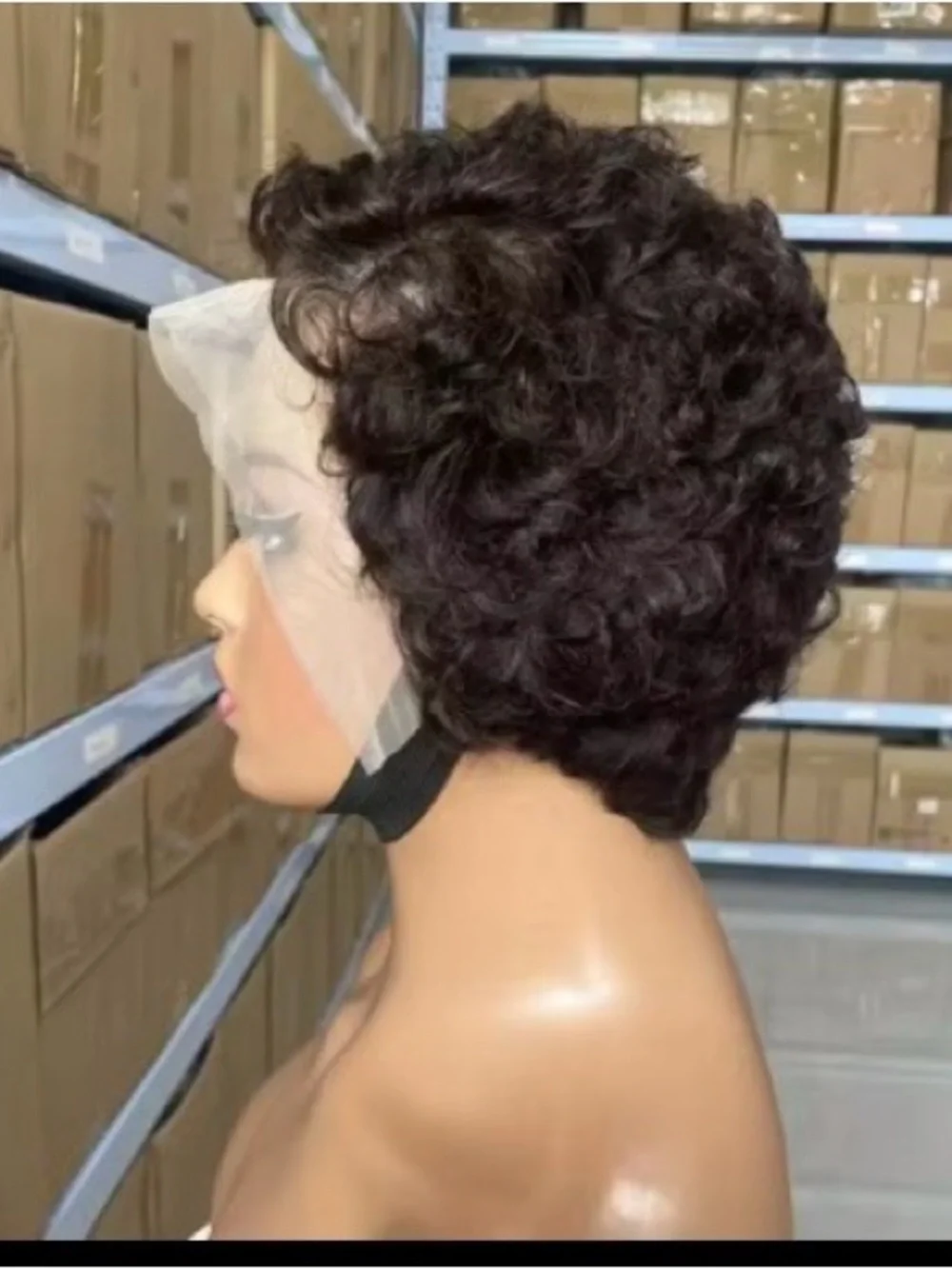 Short Curly Lace Front Wig in Dark Brown - Natural Texture